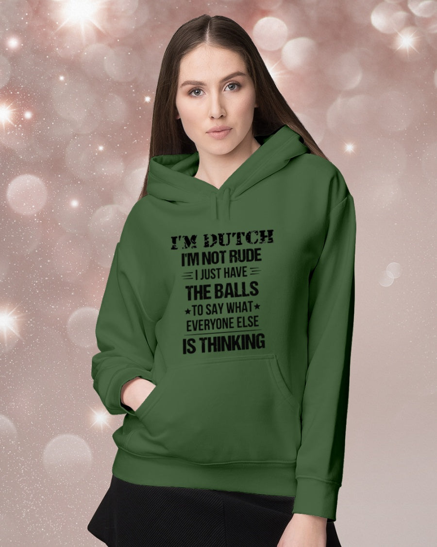 I'M NOT RUDE I'M DUTCH - Hooded Sweatshirt - Forest Green - lifestyle-holiday-hoodie-front-1
