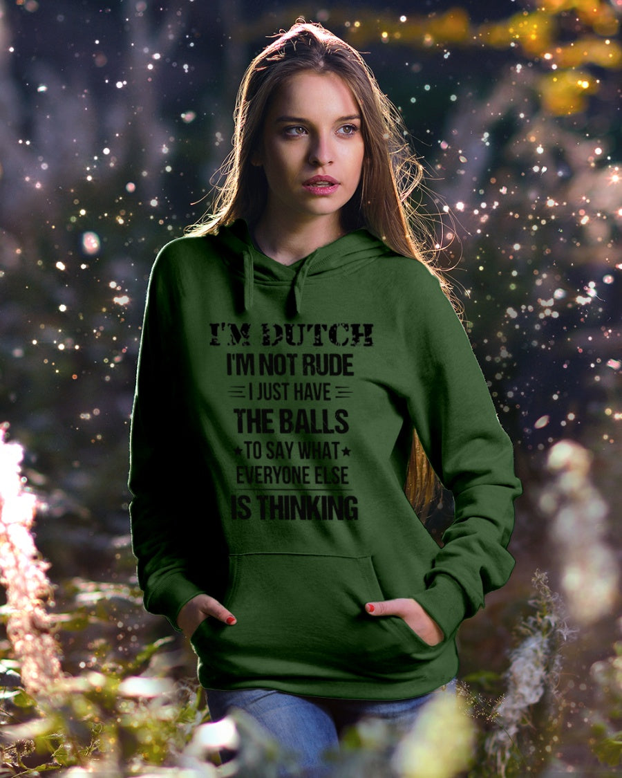 I'M NOT RUDE I'M DUTCH - Hooded Sweatshirt - Forest Green - lifestyle-holiday-hoodie-front-5