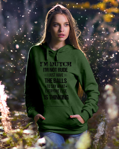 I'M NOT RUDE I'M DUTCH - Hooded Sweatshirt - Forest Green - lifestyle-holiday-hoodie-front-5