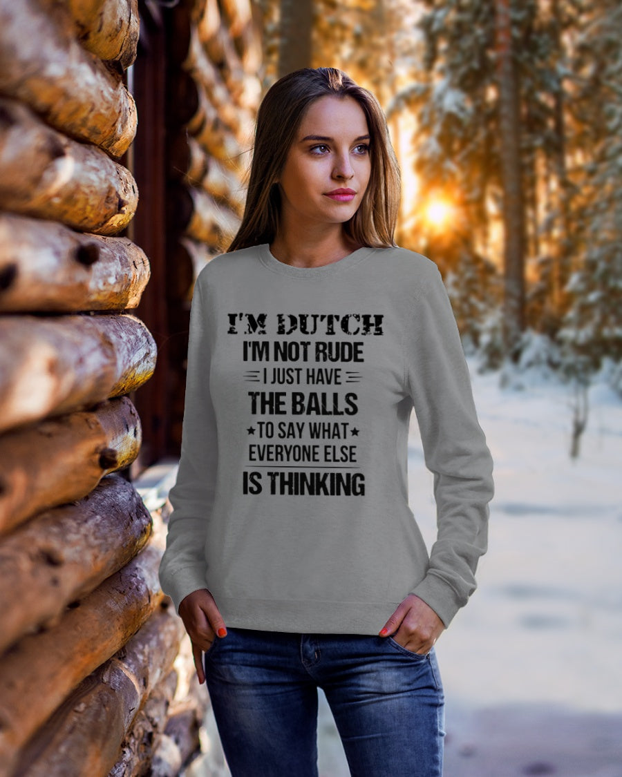 I'M NOT RUDE I'M DUTCH - Crewneck Sweatshirt - Sports Grey - lifestyle-holiday-sweater-front-1
