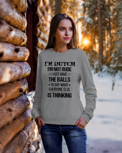 I'M NOT RUDE I'M DUTCH - Crewneck Sweatshirt - Sports Grey - lifestyle-holiday-sweater-front-1