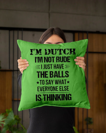 I'M NOT RUDE I'M DUTCH - Indoor Pillow - 16” x 16” - Kiwi - aos-decorative-pillow-lifestyle-front-03