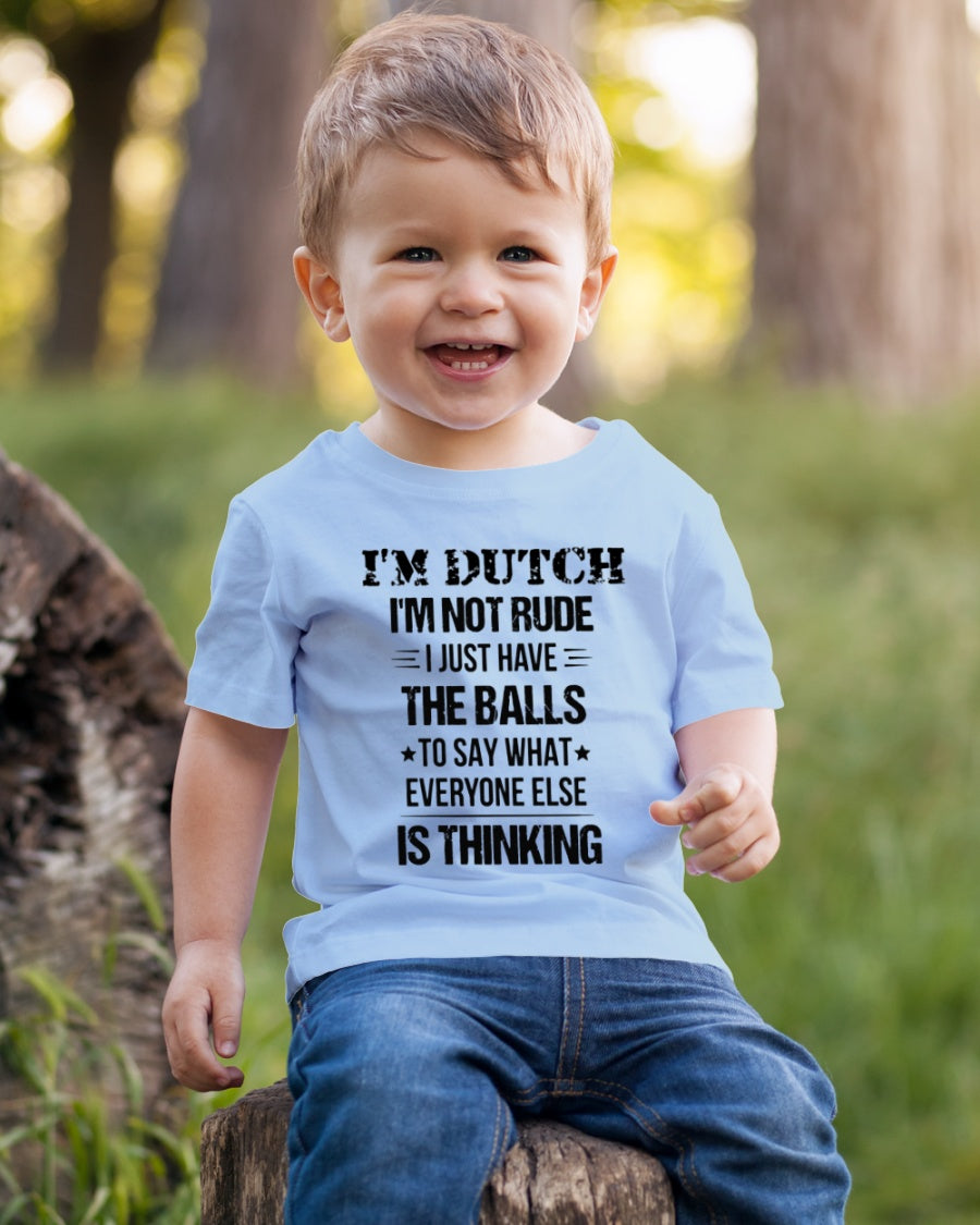 I'M NOT RUDE I'M DUTCH - Youth T-Shirt - Light Blue - lifestyle-youth-tshirt-front-4