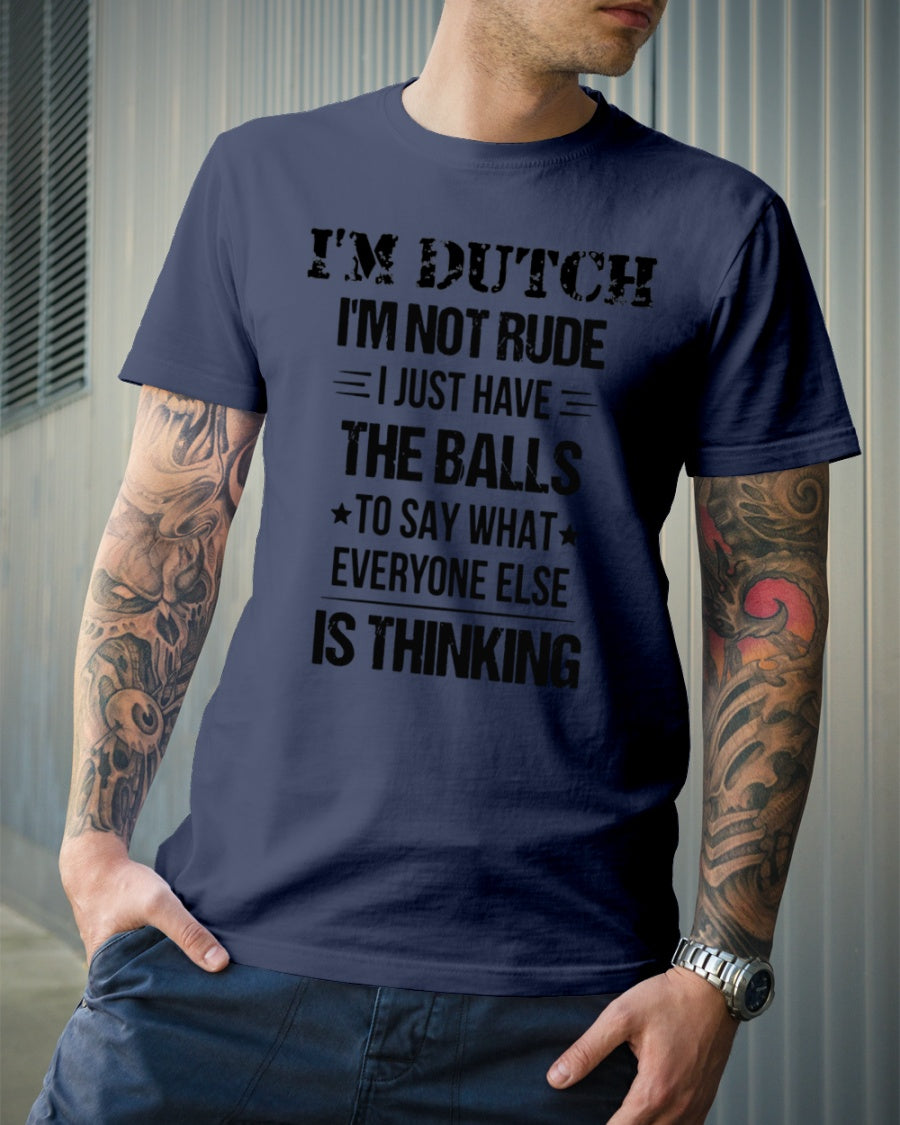 I'M NOT RUDE I'M DUTCH - Premium Fit Mens Tee - Navy - lifestyle-mens-crewneck-front-6