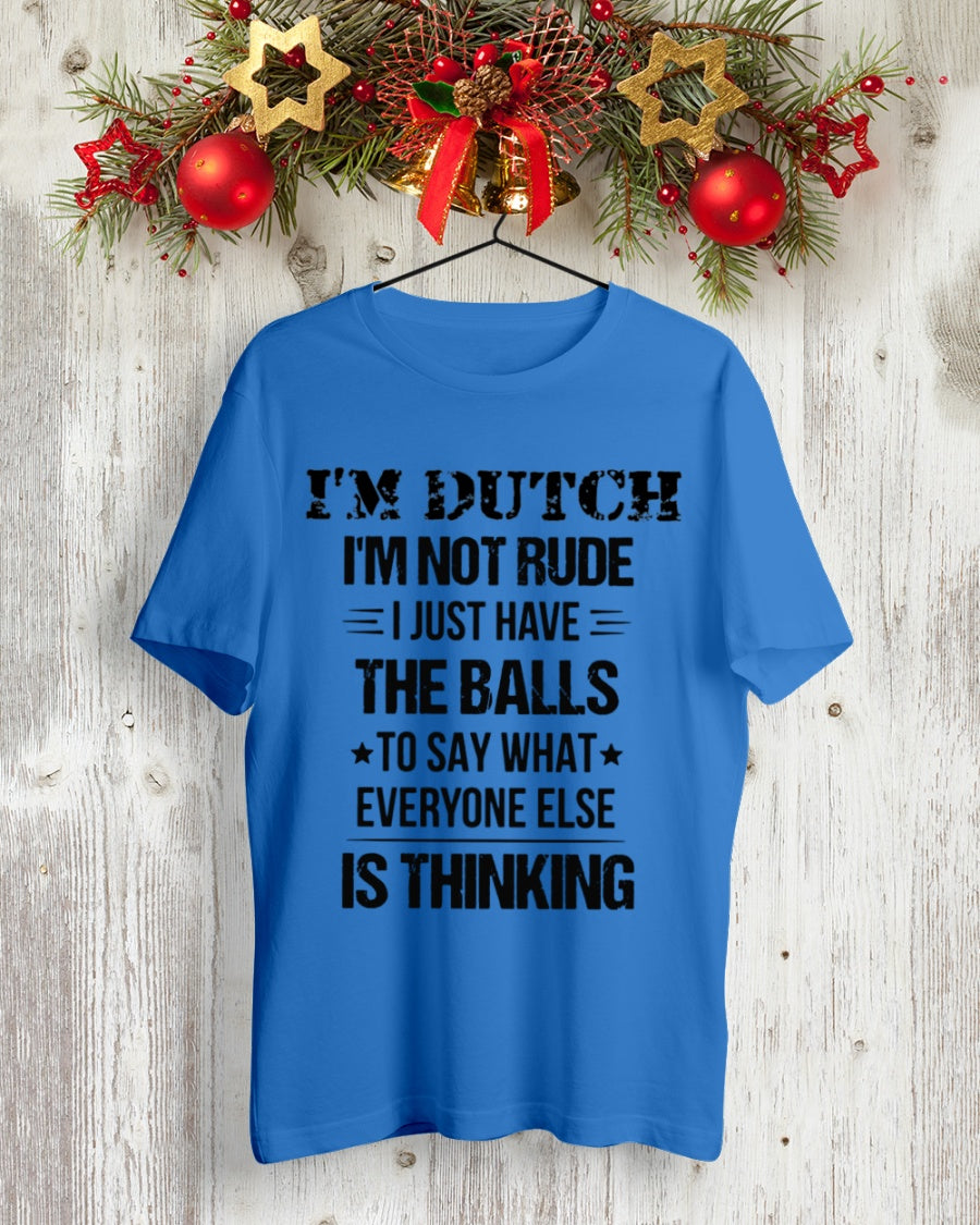 I'M NOT RUDE I'M DUTCH - Premium Fit Mens Tee - Royal - lifestyle-holiday-crewneck-front-2