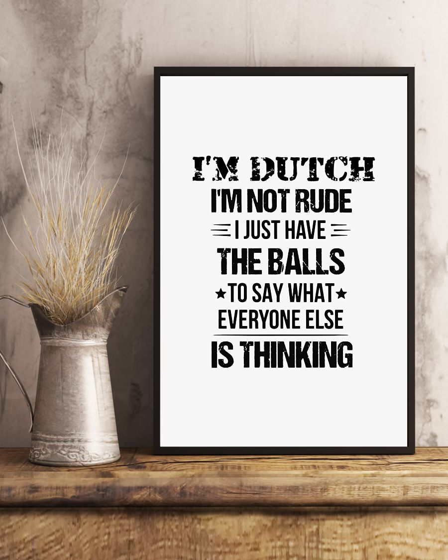 I'M NOT RUDE I'M DUTCH - 24x36 Poster - White - lifestyle-poster-3