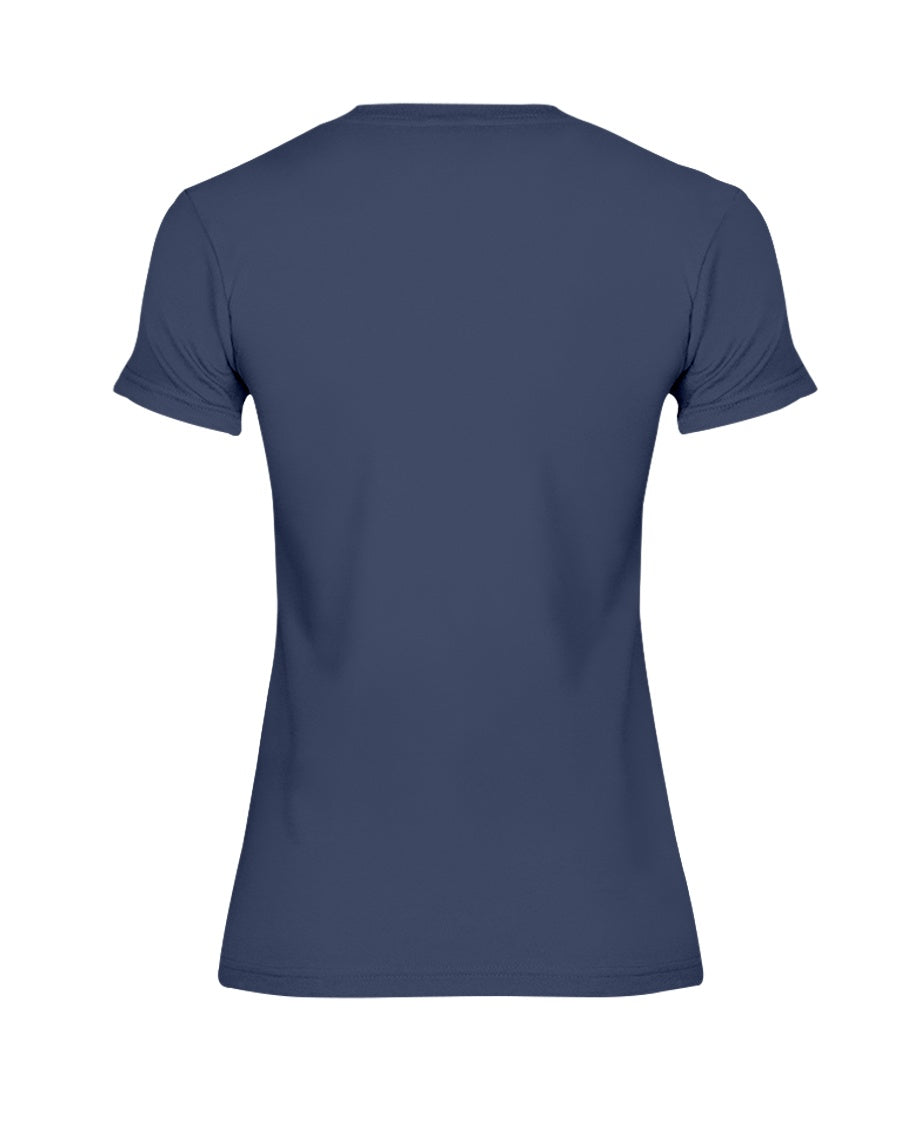 I'M NOT RUDE I'M DUTCH - Premium Fit Ladies Tee - Navy - back