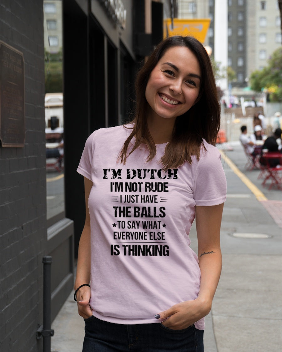 I'M NOT RUDE I'M DUTCH - Premium Fit Ladies Tee - Light Pink - lifestyle-women-crewneck-front-5