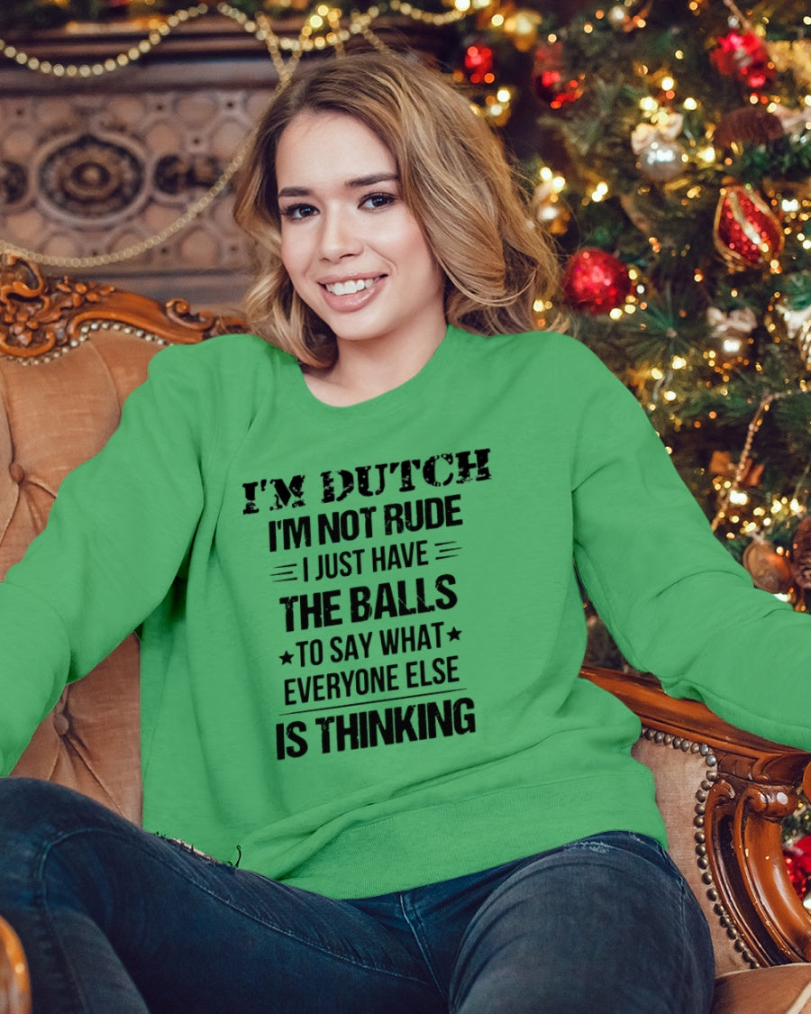 I'M NOT RUDE I'M DUTCH - Crewneck Sweatshirt - Irish Green - lifestyle-holiday-sweater-front-3