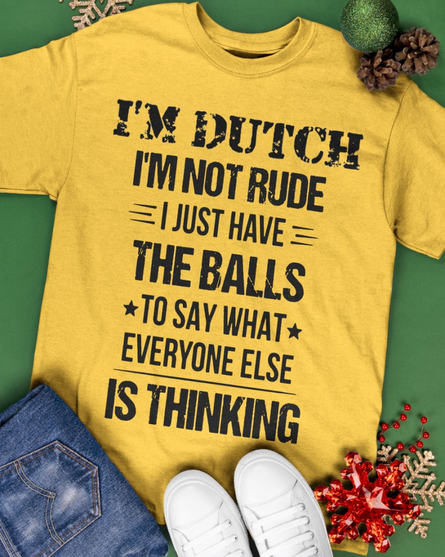 I'M NOT RUDE I'M DUTCH - Classic T-Shirt - Gold - apparel-classic-tshirt-lifestyle-back-69