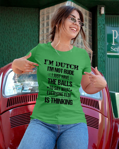 I'M NOT RUDE I'M DUTCH - Ladies T-Shirt - Irish Green - apparel-ladies-t-shirt-lifestyle-01