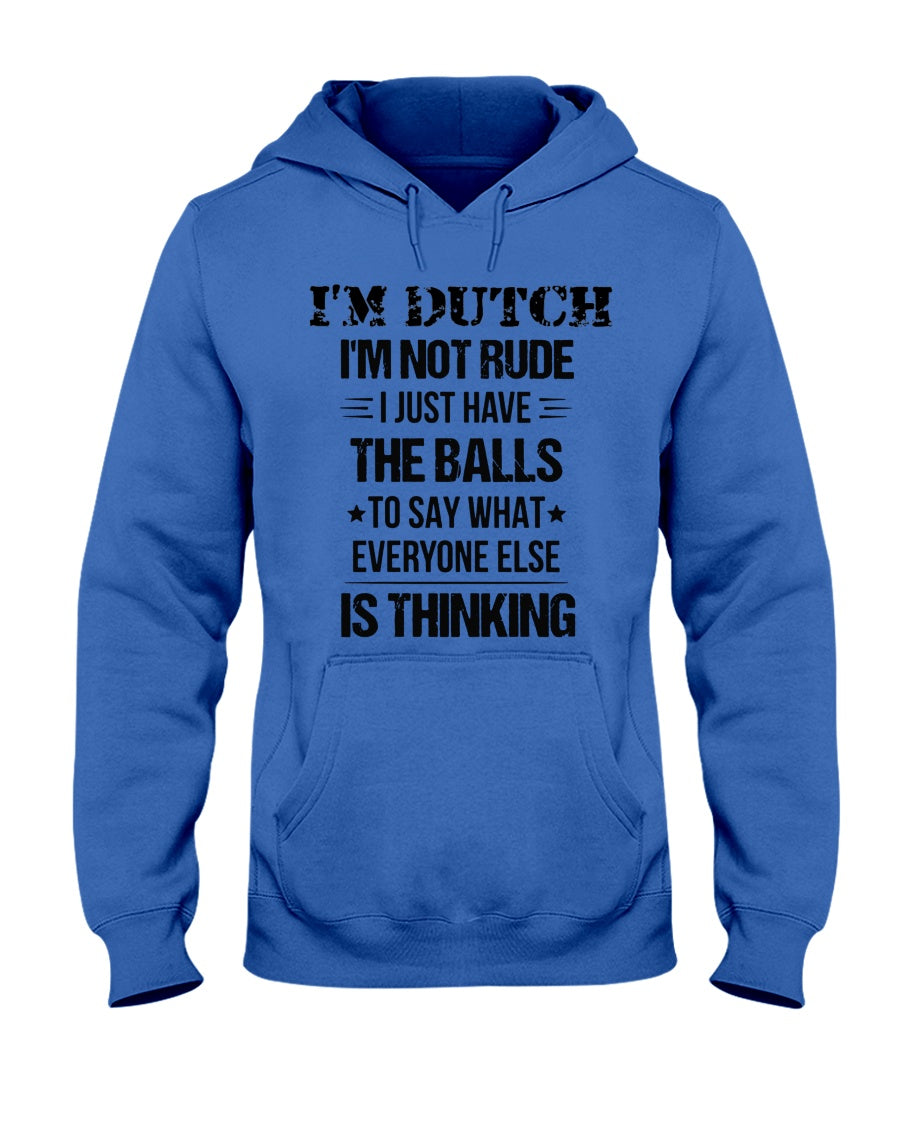 I'M NOT RUDE I'M DUTCH - Hooded Sweatshirt - Royal Blue - Front