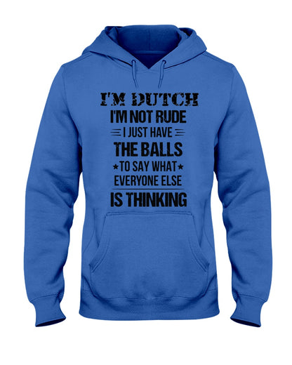 I'M NOT RUDE I'M DUTCH - Hooded Sweatshirt - Royal Blue - Front