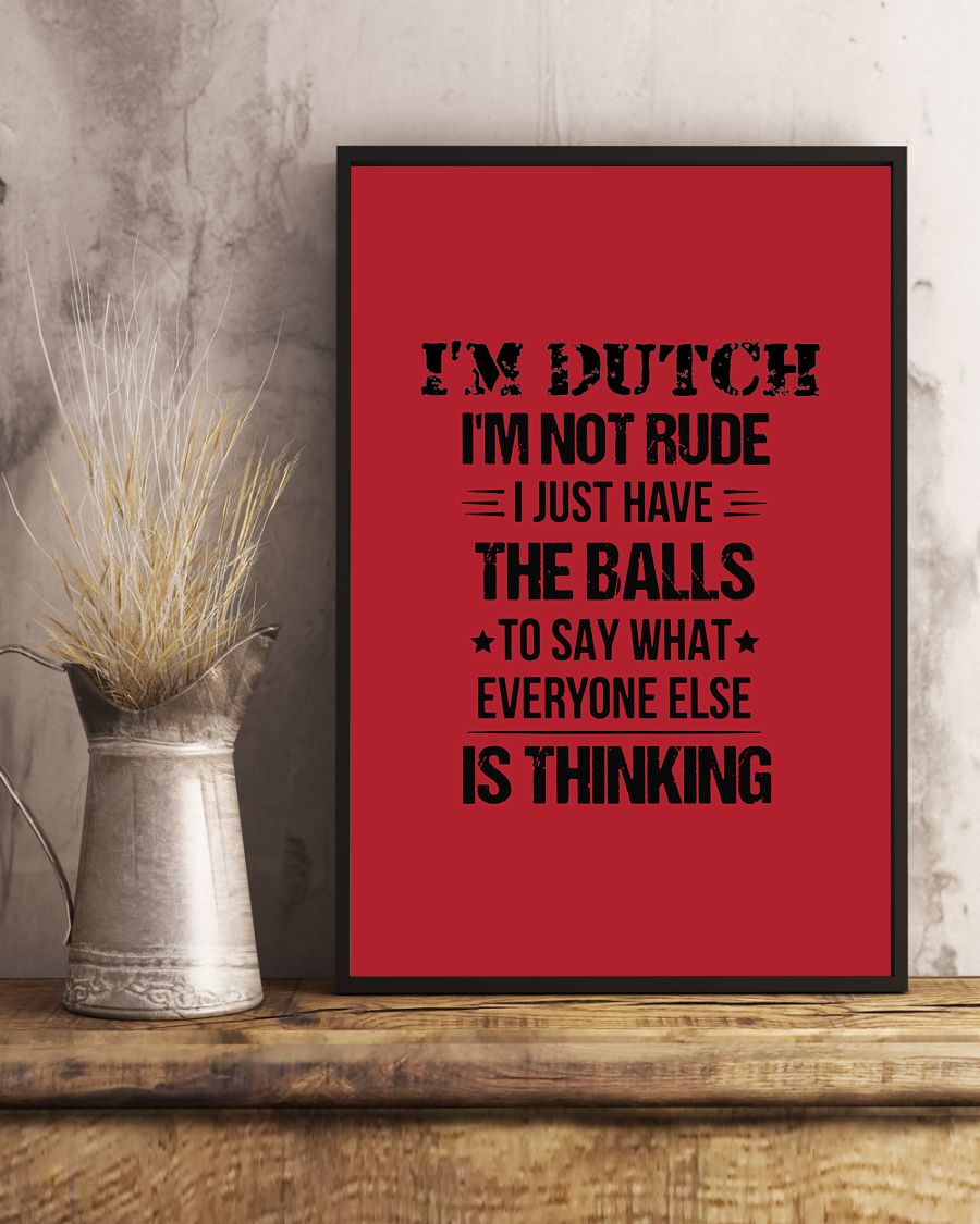 I'M NOT RUDE I'M DUTCH - 24x36 Poster - True Red - lifestyle-poster-3