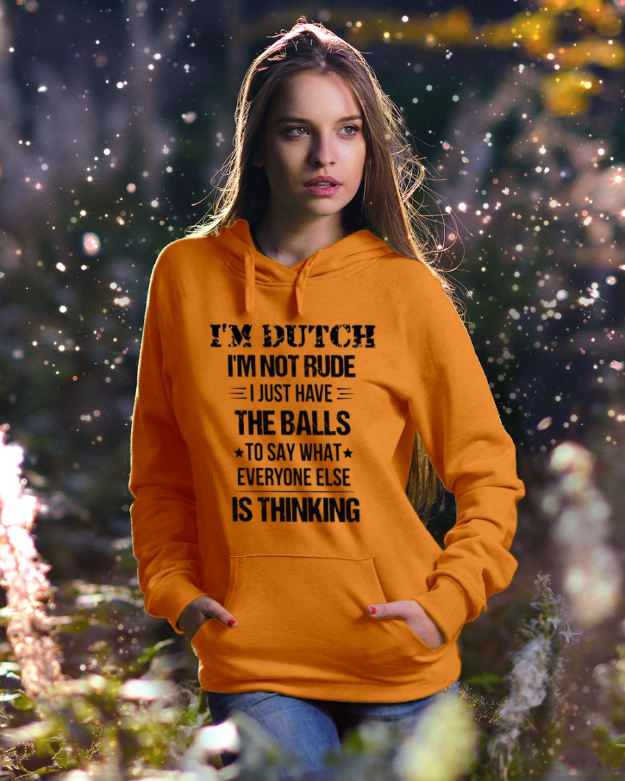 I'M NOT RUDE I'M DUTCH - Hooded Sweatshirt - Orange - lifestyle-holiday-hoodie-front-5