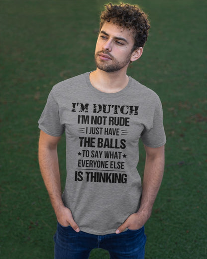 I'M NOT RUDE I'M DUTCH - Classic T-Shirt - Athletic Heather - apparel-classic-tshirt-lifestyle-front-43