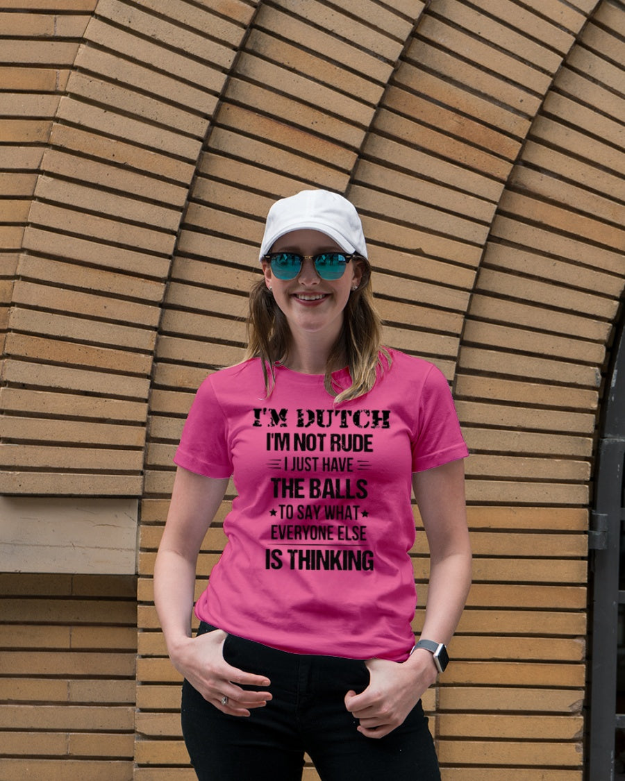 I'M NOT RUDE I'M DUTCH - Premium Fit Ladies Tee - Fuchsia - lifestyle-women-crewneck-front-4