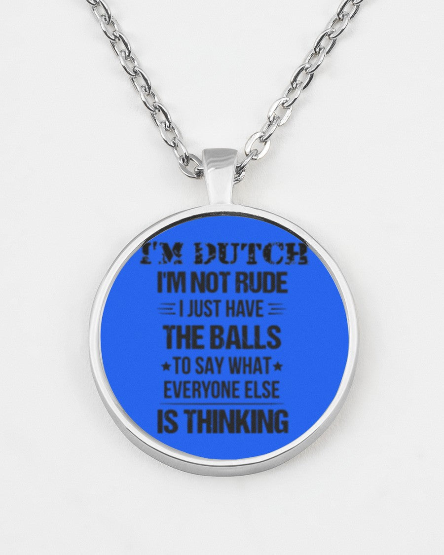 I'M NOT RUDE I'M DUTCH - Metallic Circle Necklace - Royal - aos-necklace-circle-metallic-lifestyle-07