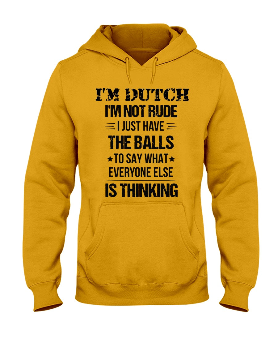 I'M NOT RUDE I'M DUTCH - Hooded Sweatshirt - Gold - Front