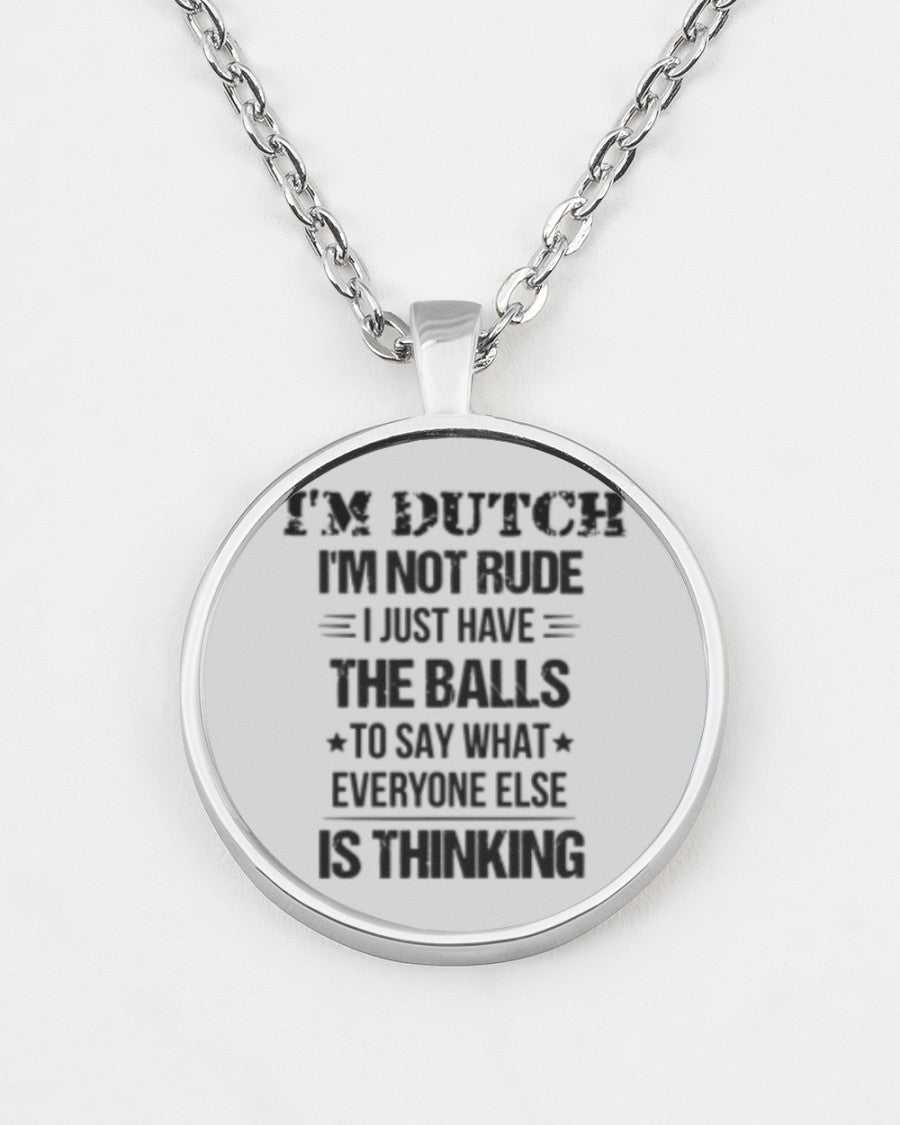 I'M NOT RUDE I'M DUTCH - Metallic Circle Necklace - Ash - aos-necklace-circle-metallic-lifestyle-07