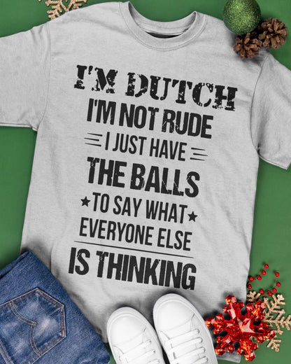I'M NOT RUDE I'M DUTCH - Classic T-Shirt - Ash - apparel-classic-tshirt-lifestyle-back-69