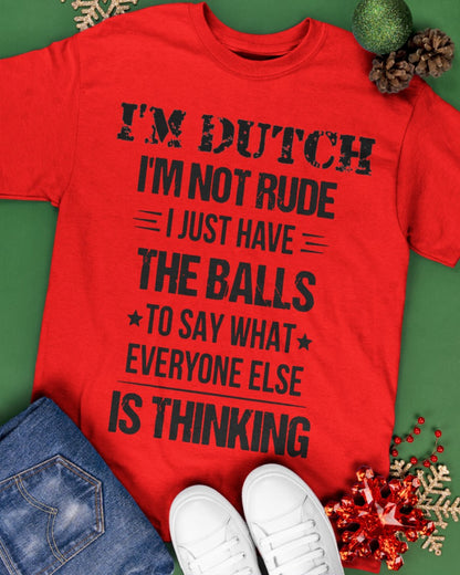 I'M NOT RUDE I'M DUTCH - Classic T-Shirt - True Red - apparel-classic-tshirt-lifestyle-back-69