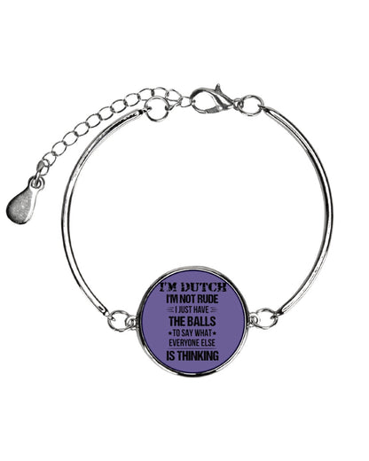 I'M NOT RUDE I'M DUTCH - Metallic Circle Bracelet - Purple - Front