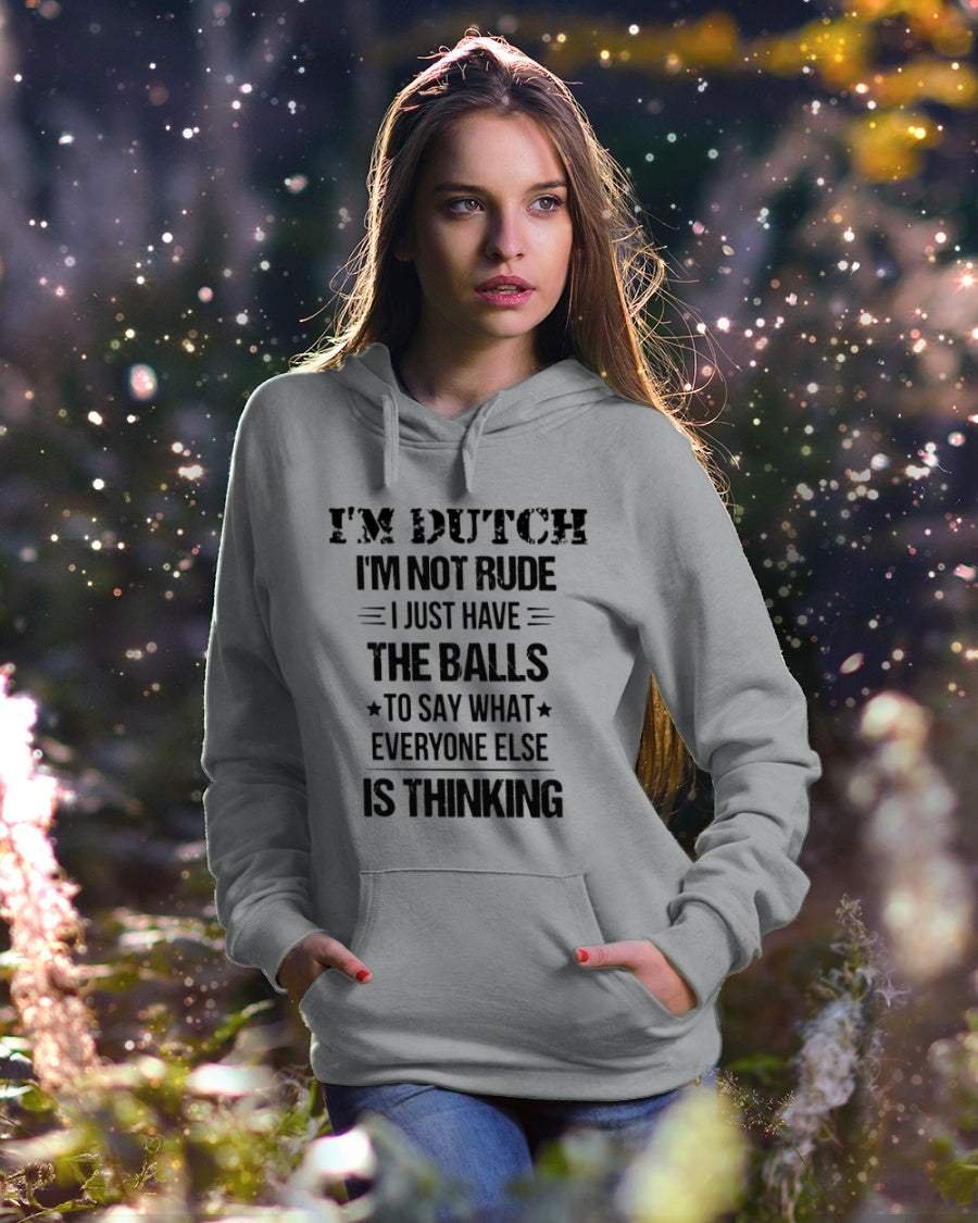 I'M NOT RUDE I'M DUTCH - Hooded Sweatshirt - Sports Grey - lifestyle-holiday-hoodie-front-5