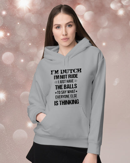 I'M NOT RUDE I'M DUTCH - Hooded Sweatshirt - Sports Grey - lifestyle-holiday-hoodie-front-1