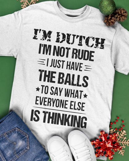 I'M NOT RUDE I'M DUTCH - Classic T-Shirt - White - apparel-classic-tshirt-lifestyle-back-69