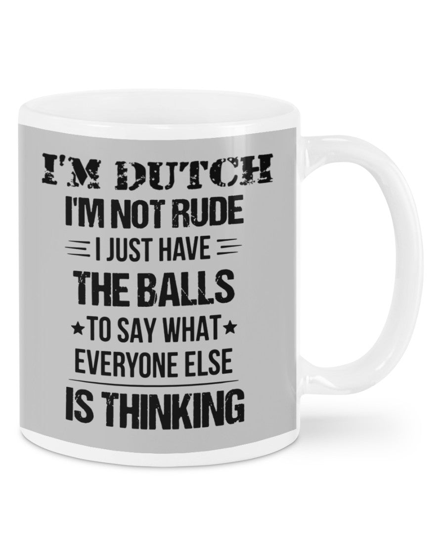 I'M NOT RUDE I'M DUTCH - Mug - Ash - Front