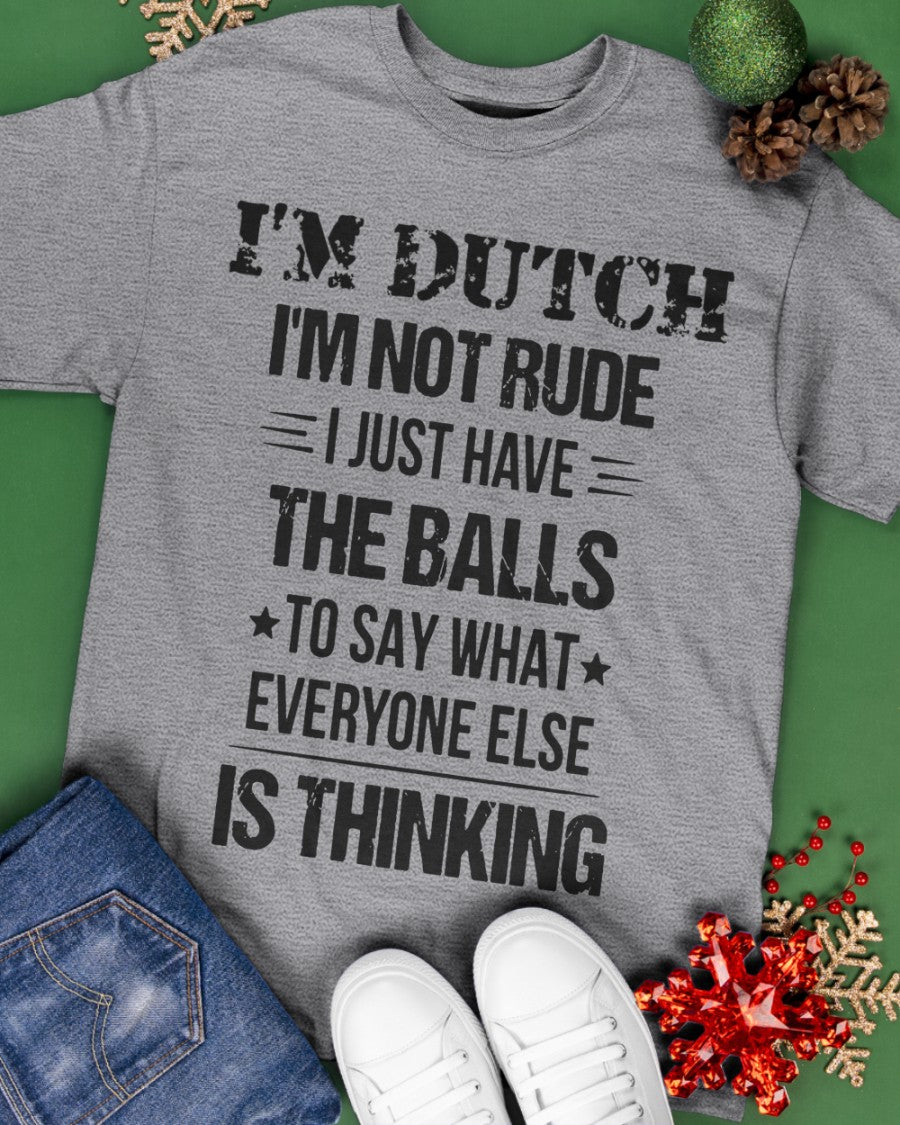 I'M NOT RUDE I'M DUTCH - Classic T-Shirt - Athletic Heather - apparel-classic-tshirt-lifestyle-back-69