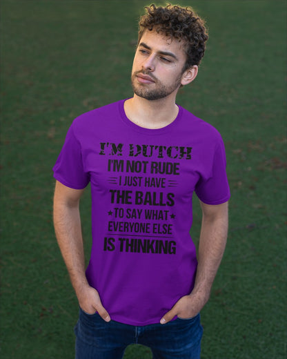 I'M NOT RUDE I'M DUTCH - Classic T-Shirt - Purple - apparel-classic-tshirt-lifestyle-front-43