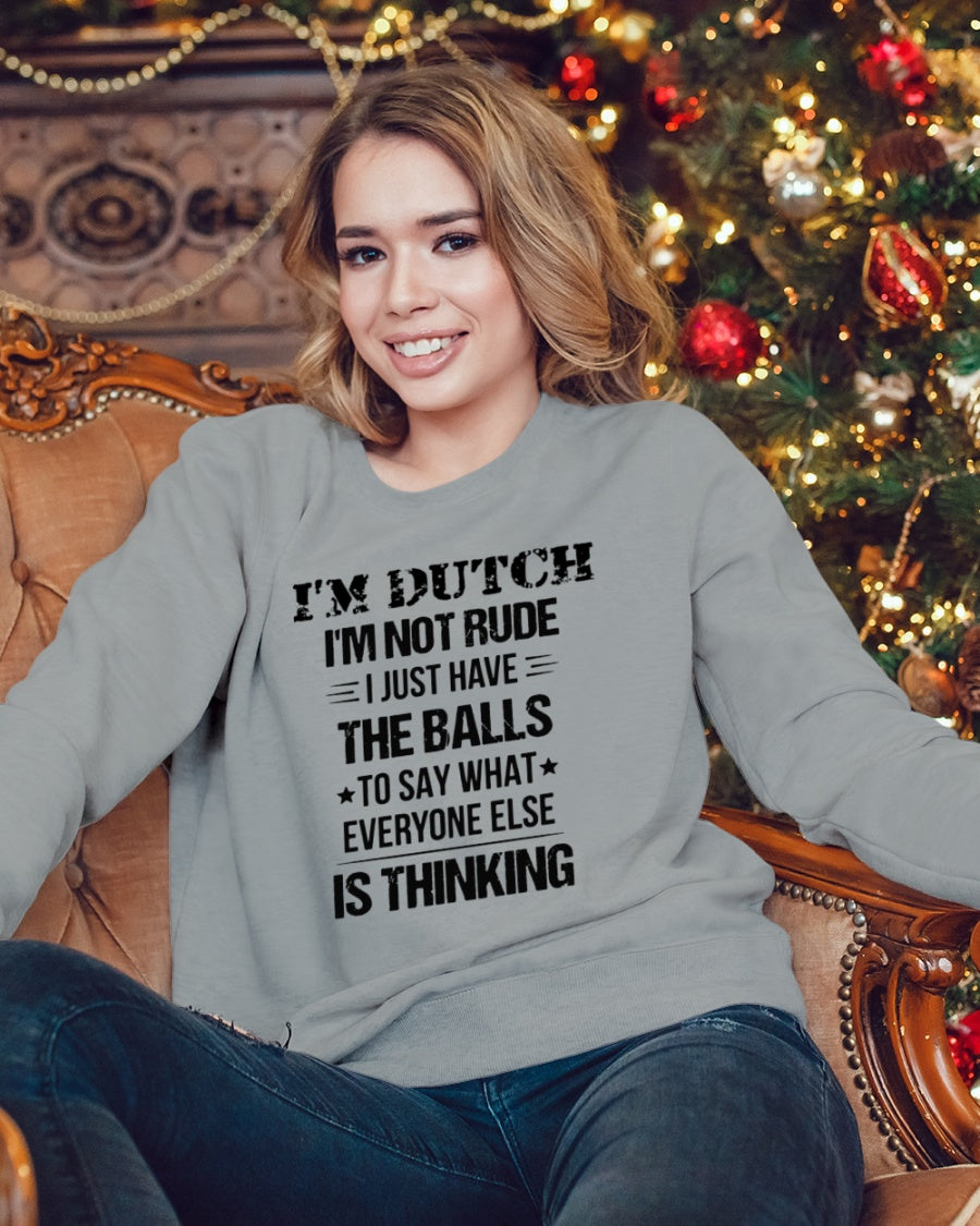 I'M NOT RUDE I'M DUTCH - Crewneck Sweatshirt - Sports Grey - lifestyle-holiday-sweater-front-3