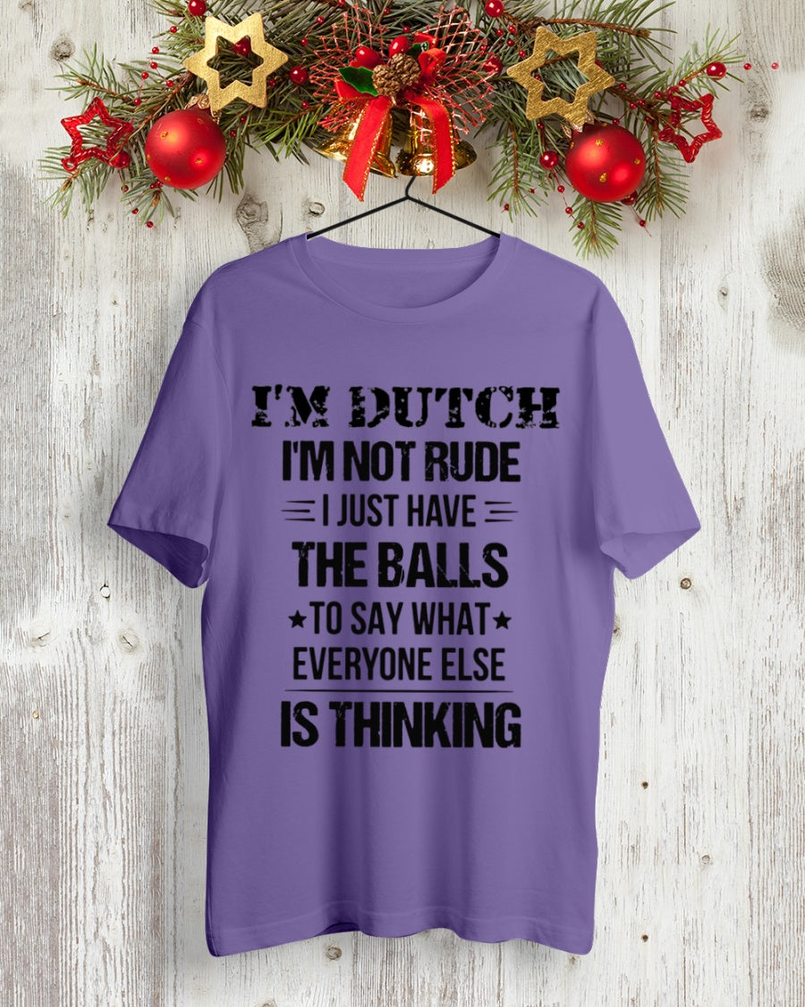 I'M NOT RUDE I'M DUTCH - Premium Fit Mens Tee - Purple - lifestyle-holiday-crewneck-front-2
