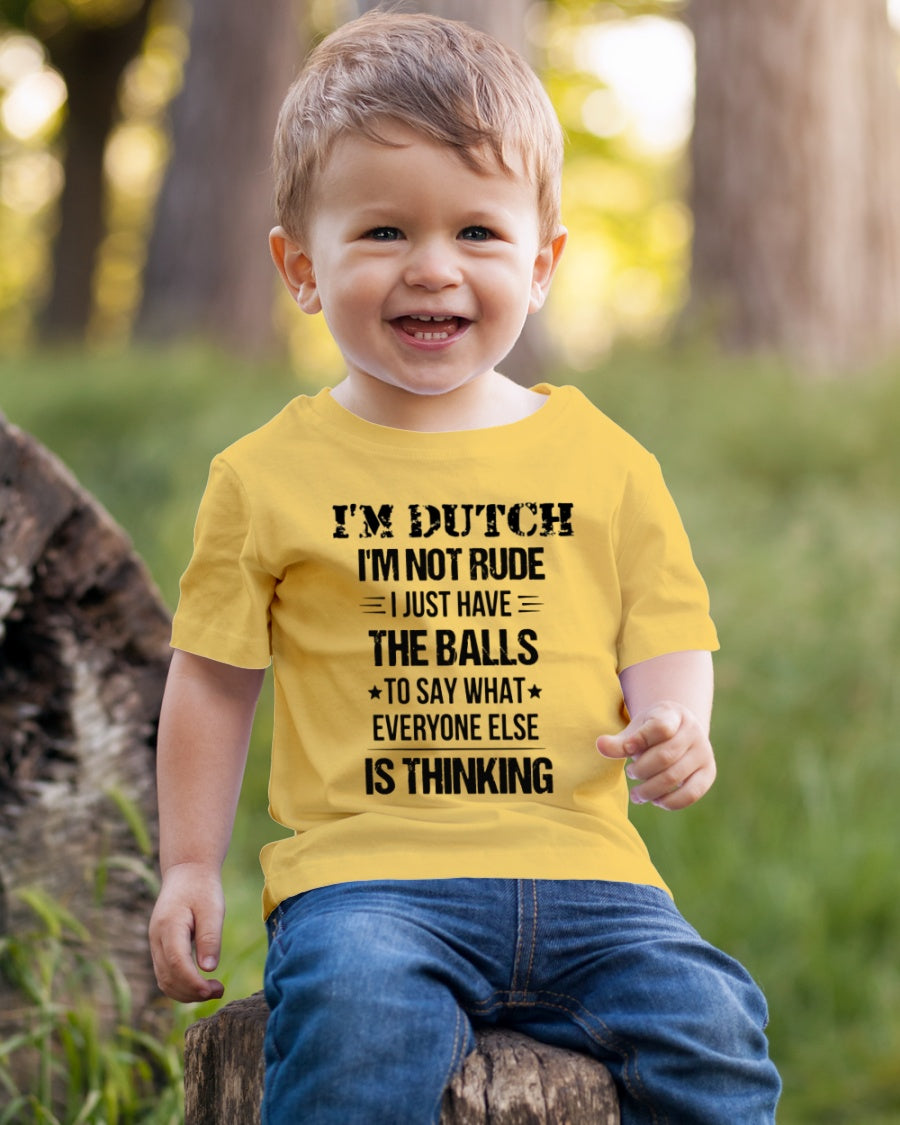 I'M NOT RUDE I'M DUTCH - Youth T-Shirt - Gold - lifestyle-youth-tshirt-front-4