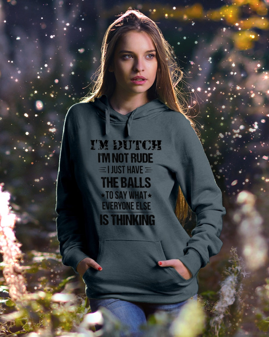 I'M NOT RUDE I'M DUTCH - Hooded Sweatshirt - Charcoal Grey - lifestyle-holiday-hoodie-front-5