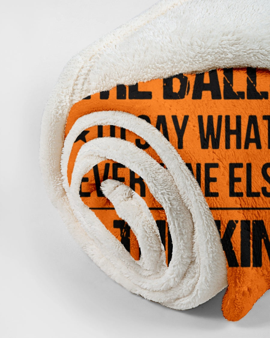 I'M NOT RUDE I'M DUTCH - Small Fleece Blanket - 30" x 40" - Burnt Orange - aos-coral-fleece-blanket-30x40-lifestyle-front-18