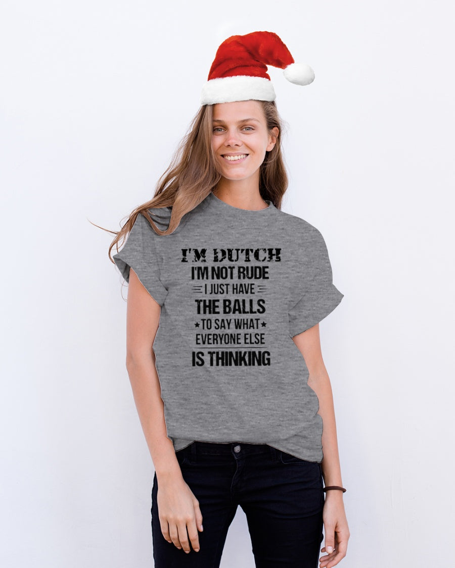 I'M NOT RUDE I'M DUTCH - Classic T-Shirt - Athletic Heather - lifestyle-holiday-crewneck-front-1