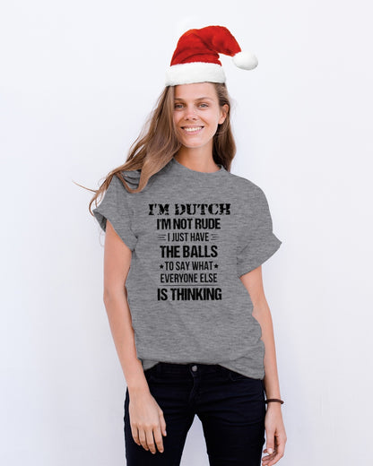 I'M NOT RUDE I'M DUTCH - Classic T-Shirt - Athletic Heather - lifestyle-holiday-crewneck-front-1