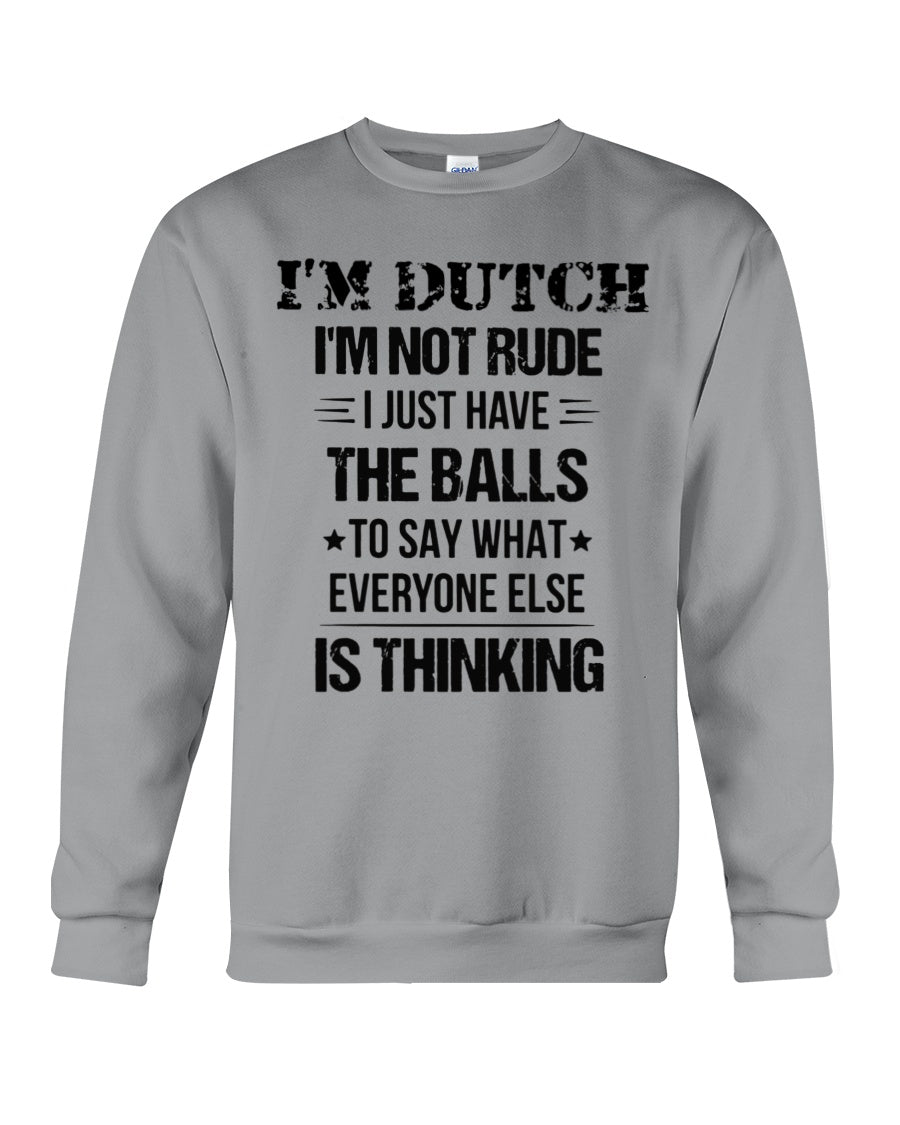 I'M NOT RUDE I'M DUTCH - Crewneck Sweatshirt - Sports Grey - Front