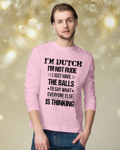 I'M NOT RUDE I'M DUTCH - Long Sleeve Tee - Light Pink - lifestyle-holiday-longsleeves-front-3