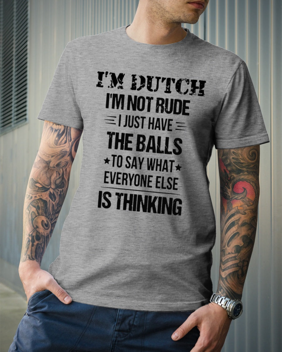 I'M NOT RUDE I'M DUTCH - Premium Fit Mens Tee - Heather - lifestyle-mens-crewneck-front-6