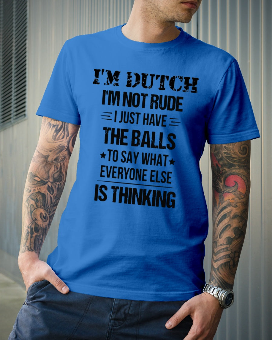 I'M NOT RUDE I'M DUTCH - Premium Fit Mens Tee - Royal - lifestyle-mens-crewneck-front-6