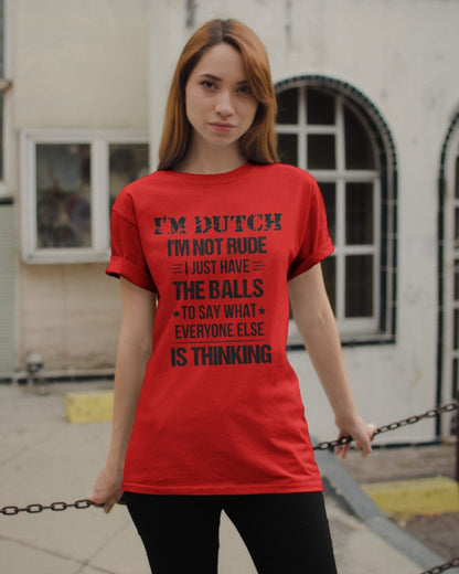 I'M NOT RUDE I'M DUTCH - Classic T-Shirt - True Red - apparel-classic-tshirt-lifestyle-19