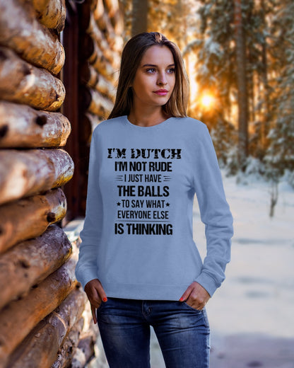 I'M NOT RUDE I'M DUTCH - Crewneck Sweatshirt - Light Blue - lifestyle-holiday-sweater-front-1