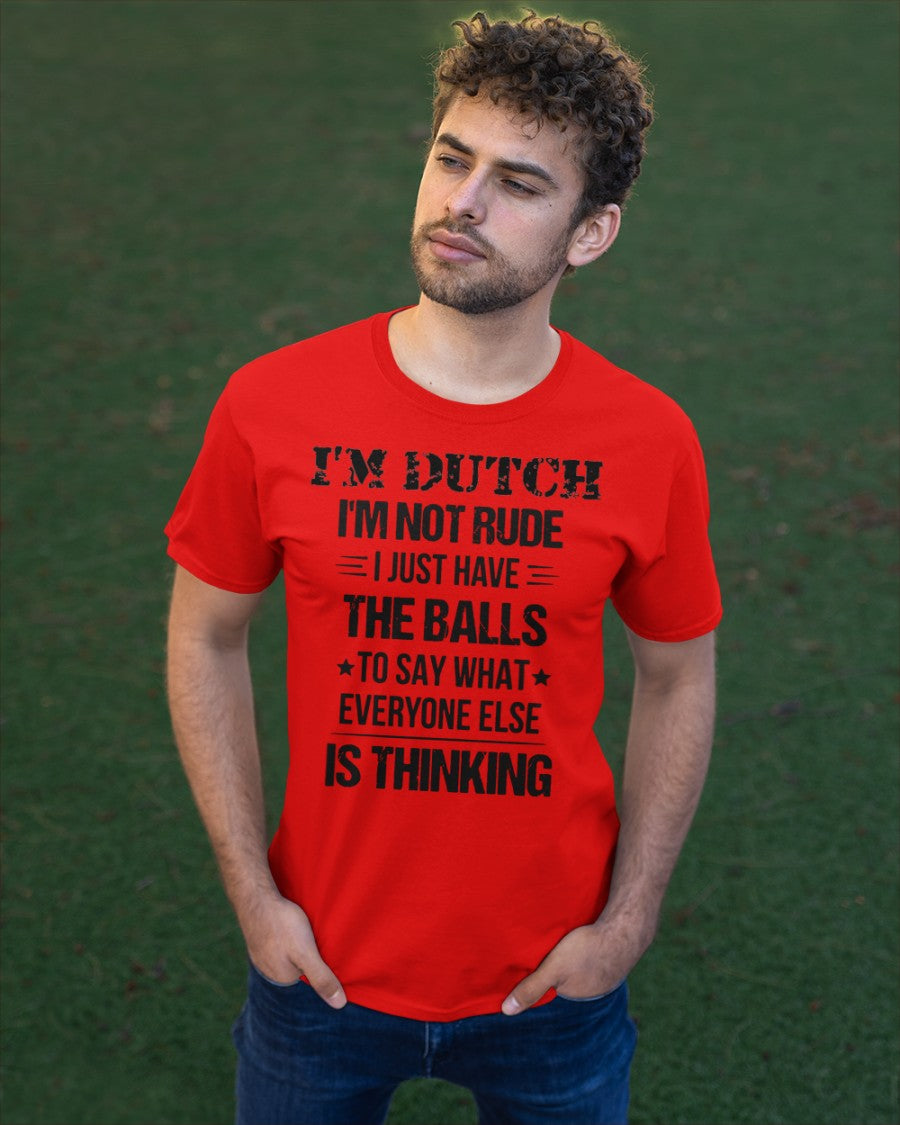 I'M NOT RUDE I'M DUTCH - Classic T-Shirt - True Red - apparel-classic-tshirt-lifestyle-front-43