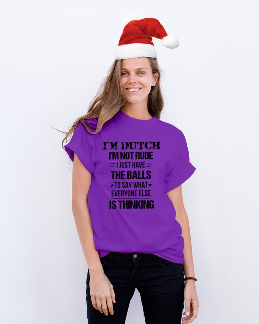 I'M NOT RUDE I'M DUTCH - Classic T-Shirt - Purple - lifestyle-holiday-crewneck-front-1