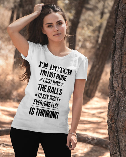 I'M NOT RUDE I'M DUTCH - Ladies T-Shirt - White - apparel-ladies-t-shirt-lifestyle-06