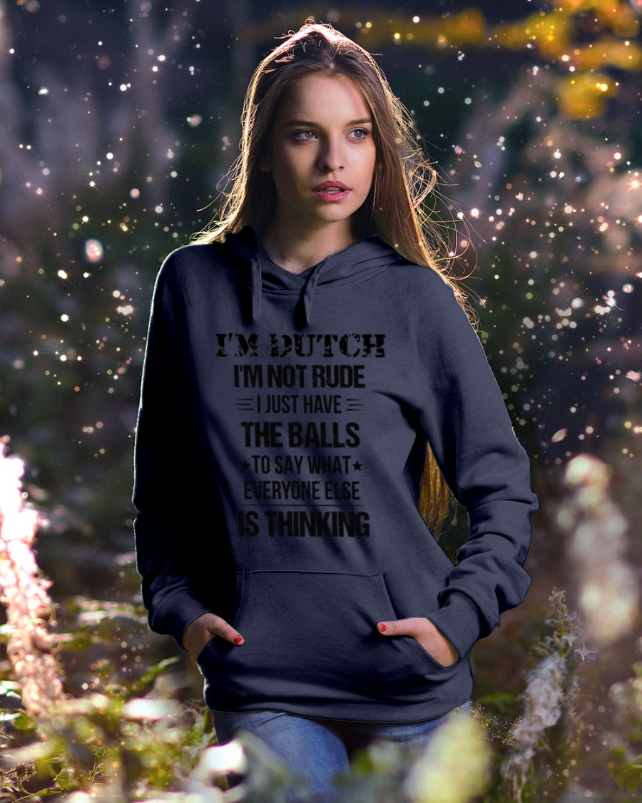 I'M NOT RUDE I'M DUTCH - Hooded Sweatshirt - Navy - lifestyle-holiday-hoodie-front-5